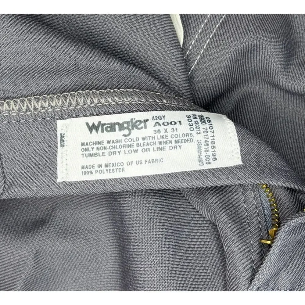 Wrangler Wrancher Boot Jeans Mens 36x31 Gray Dark Wash Regular Fit Western NWT